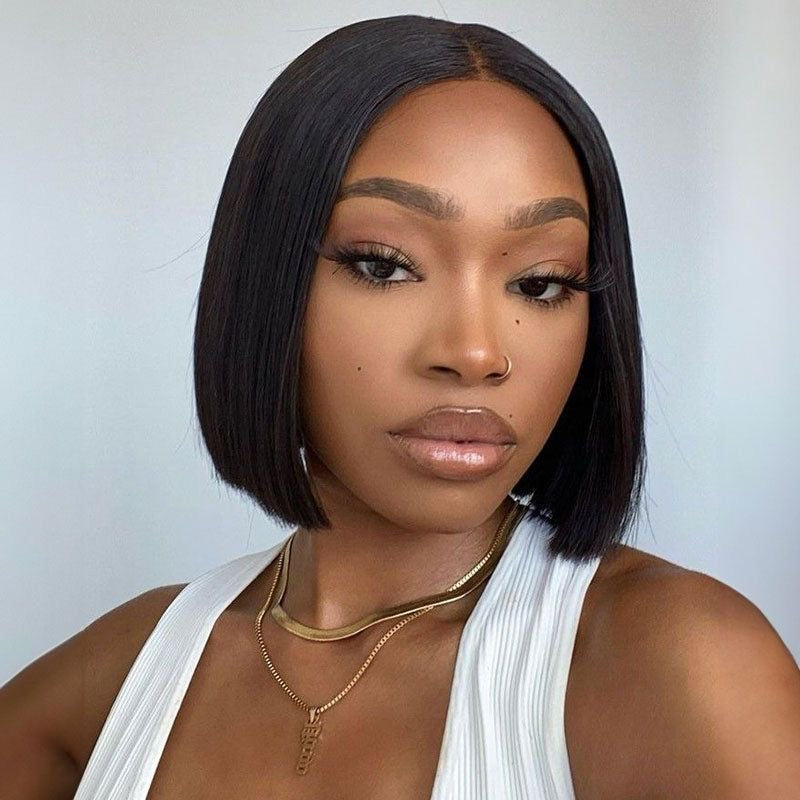 The “Catherine “ Maison Classic 4×4 Bob – 210% Density | 6–10” | 13A Premium Hair |Burgundy