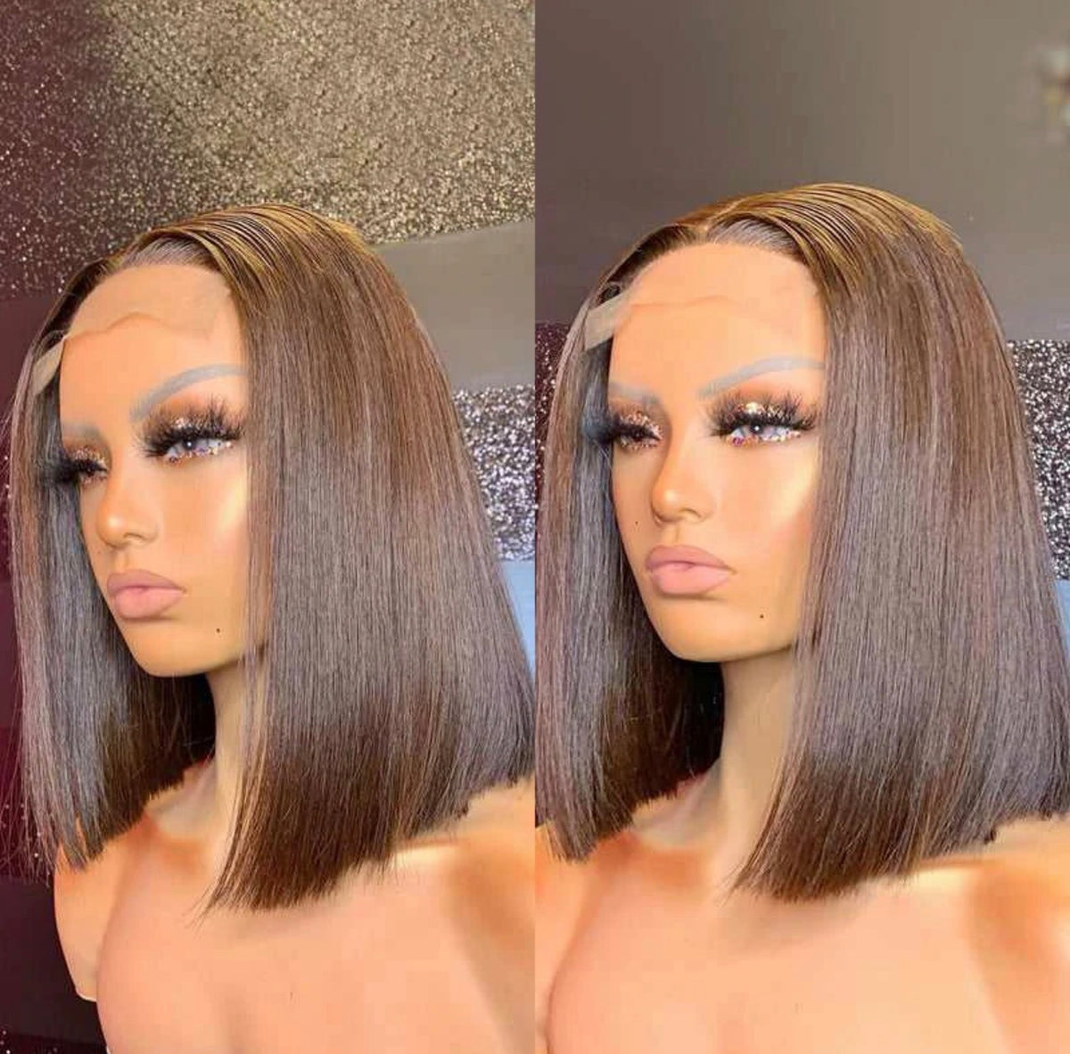 The “Catherine “ Maison Classic 4×4 Bob – 210% Density | 6–10” | 13A Premium Hair |Brown